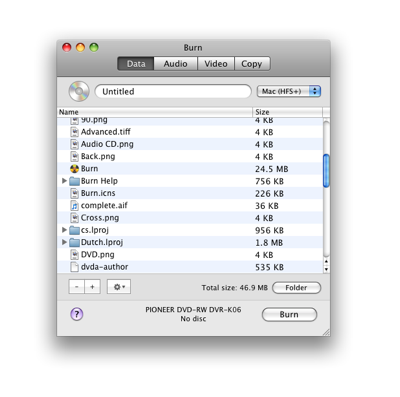 Burn For Mac OS X