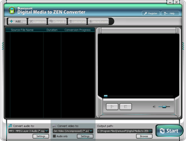 Daniusoft Digital Media to Zen Converter