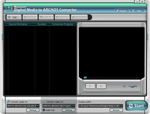 Daniusoft Digital Video to ARCHOS Converter