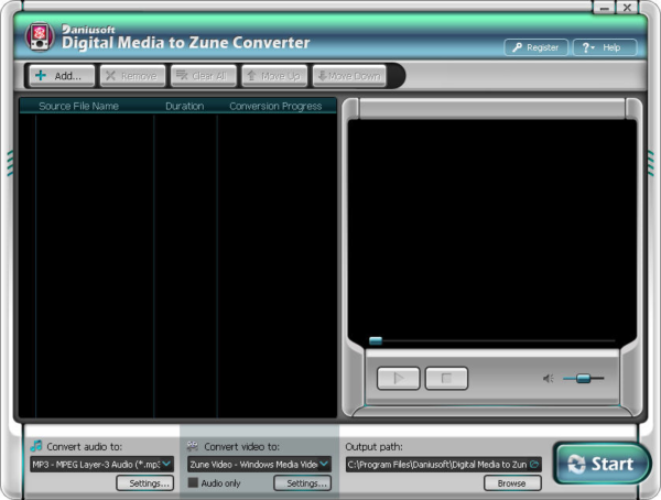 Daniusoft Digital Video to Zune Converter