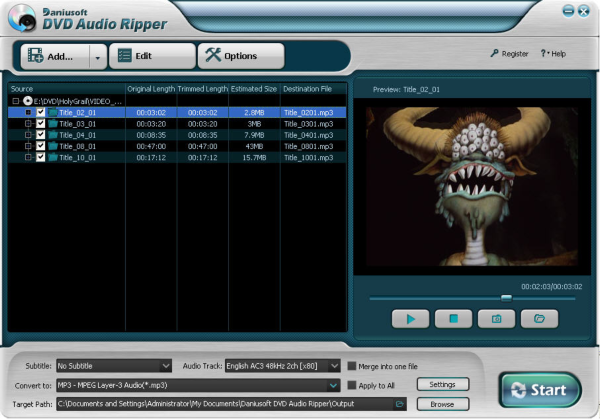 Daniusoft DVD Audio Ripper