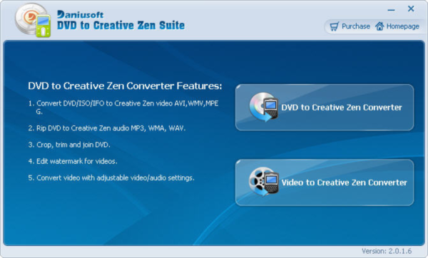 Daniusoft DVD to Creative Zen Suite