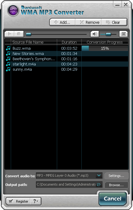 Daniusoft WMA MP3 Converter