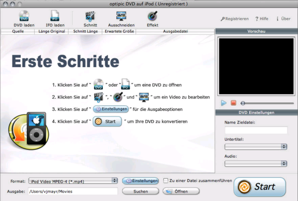 DVD auf iPod fr Mac