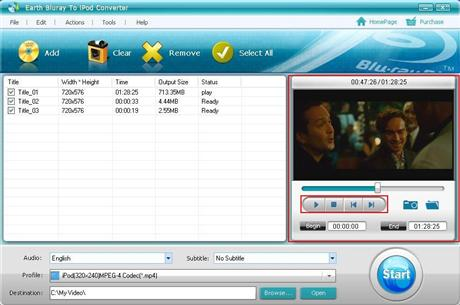 Earth Bluray To iPod Converter