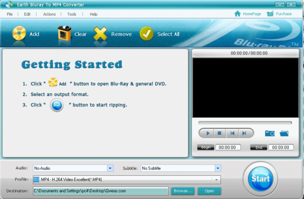 Earth Bluray To MP4 Converter