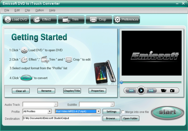 Emicsoft DVD to iTouch Converter