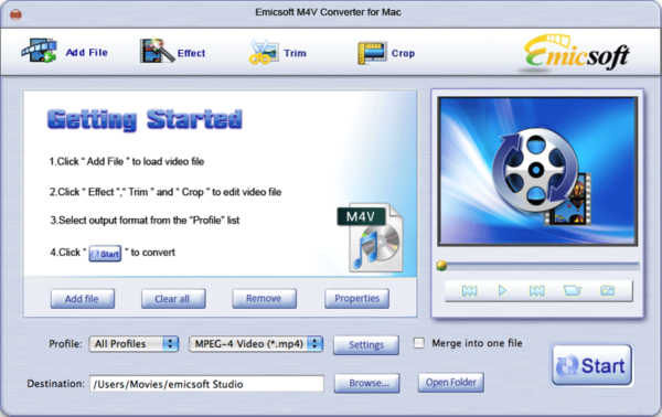 Emicsoft M4V Converter for Mac