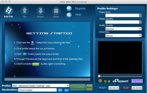 ePopsoft WMA MP3 Converter for Mac