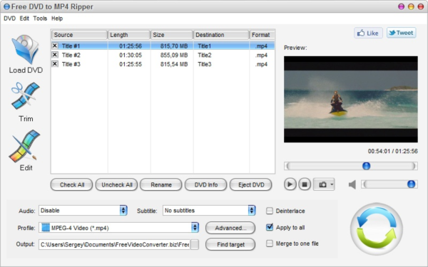 Free DVD to MP4 Ripper