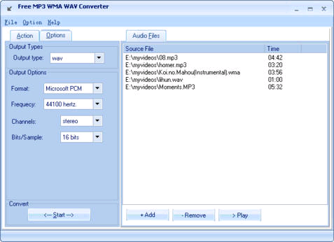 Free MP3 WMA WAV Converter