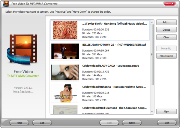 Free Video To Mp3 Wma Converter