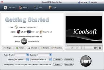 iCoolsoft DVD Ripper for Mac