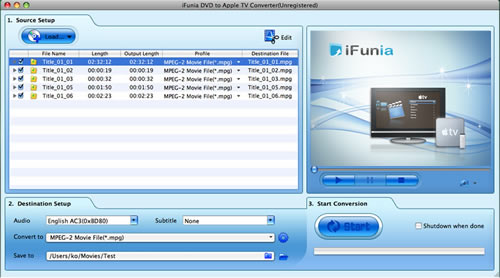 iFunia DVD to Apple TV Converter for Mac