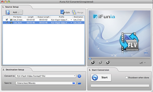 iFunia FLV Converter for Mac