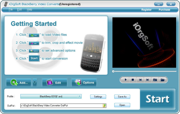 iOrgSoft BlackBerry Video Converter