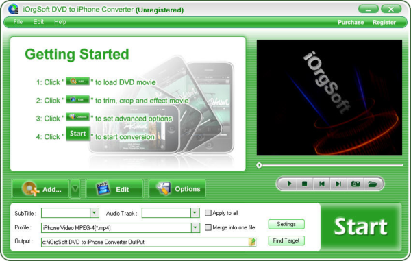 iOrgSoft DVD to iPhone Converter