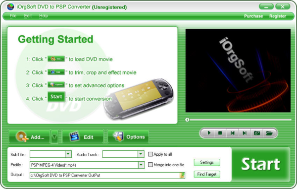 iOrgSoft DVD to PSP Converter