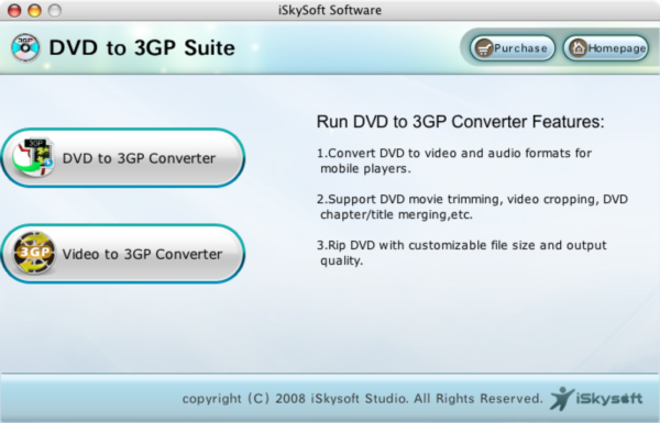 iSkysoft DVD to 3GP Suite for Mac