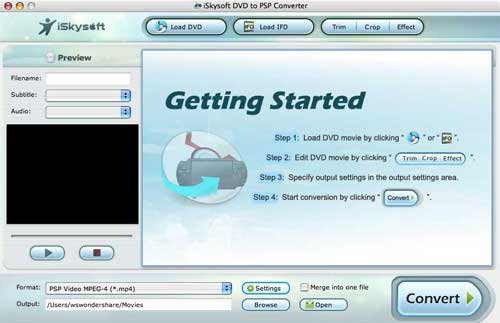 iSkysoft DVD to PSP Converter for Mac