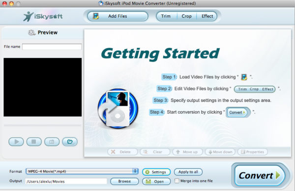 iSkysoft iPod Movie Converter for Mac