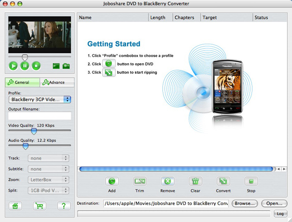 Joboshare DVD to BlackBerry Converter for Mac