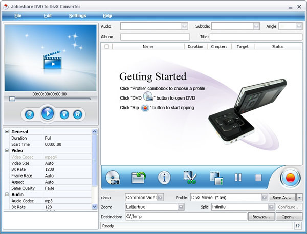 Joboshare DVD to DivX Converter