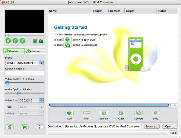 Joboshare DVD to iPod Converter for Mac