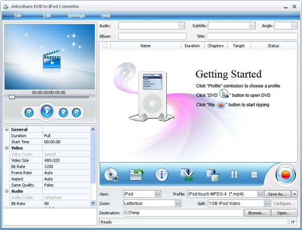 Joboshare DVD to iPod Converter