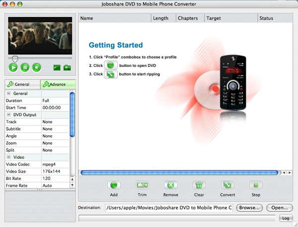 Joboshare DVD to Mobile Phone Converter for Mac