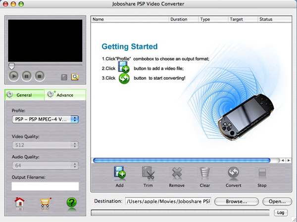 Joboshare PSP Video Converter for Mac