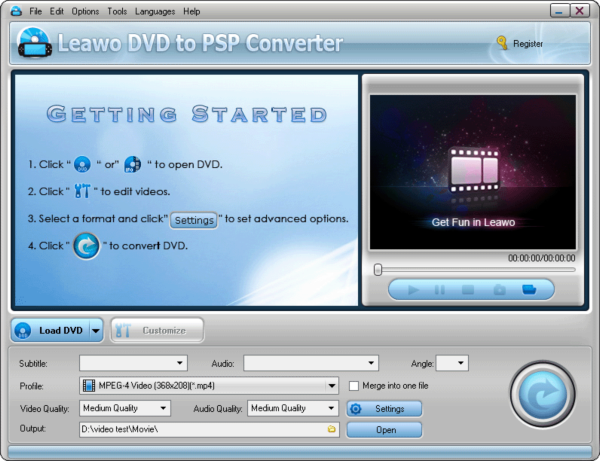 Leawo DVD to PSP Converter