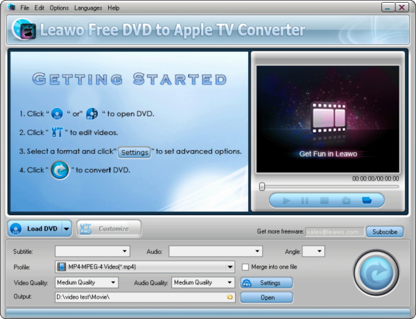 Leawo Free DVD to Apple TV Converter