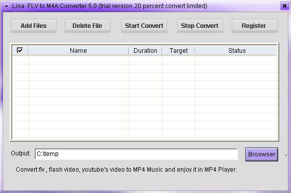 lisasoft FLV music to M4A Converter