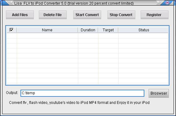 lisasoft FLV to iPod Converter