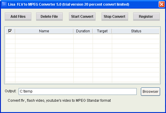 lisasoft FLV to mpeg Converter