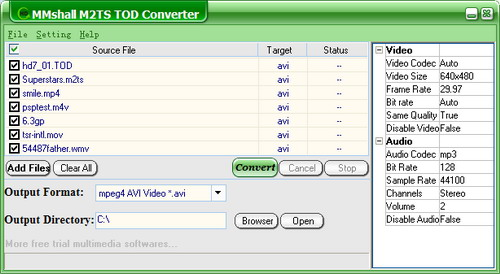 MMshall M2TS TOD Converter