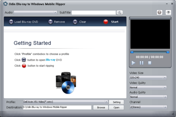 Odin Blu-ray to Windows Mobile Ripper