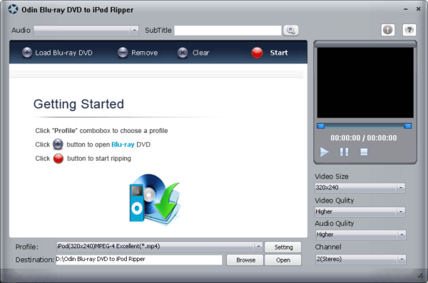 Odin Bluray DVD to iPod Ripper