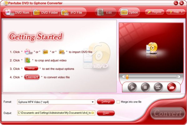Pavtube DVD to Gphone Converter