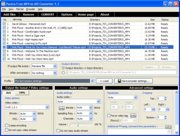 Pazera Free MP4 to AVI Converter