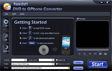 PeonySoft DVD to GPhone Converter