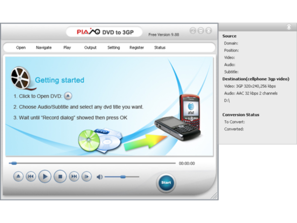 Plato DVD to 3GP Converter