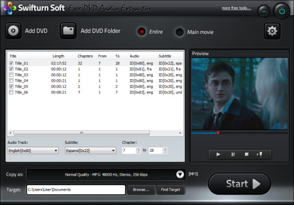 Swifturn Free DVD Audio Extractor