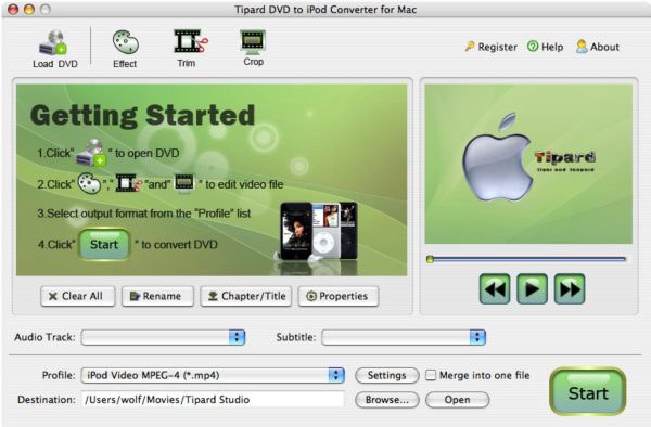 Tipard DVD to iPod Converter for Mac
