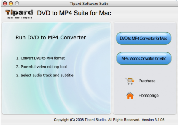 Tipard DVD to MP4 Suite for Mac