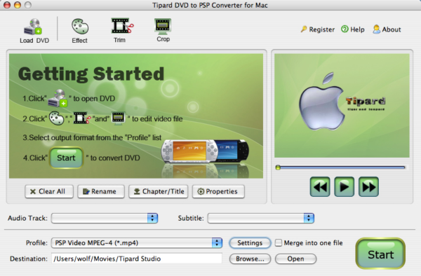 Tipard DVD to PSP Converter for Mac