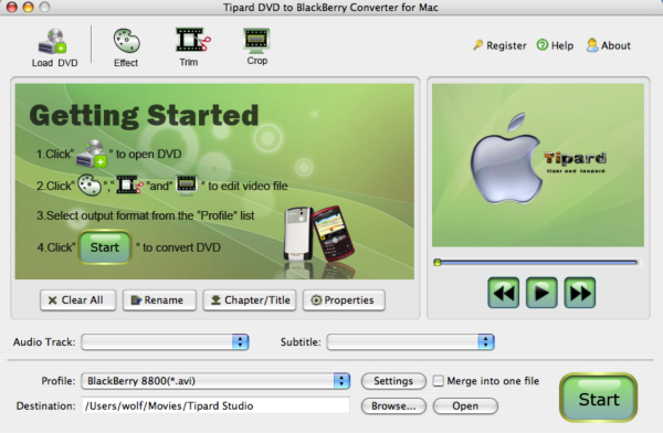 Tipard DVDtoBlackBerry Converter for Mac