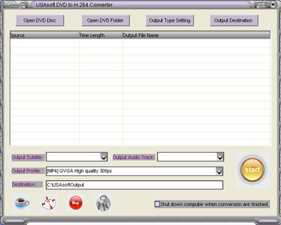 USAsoft DVD to H.264 Converter