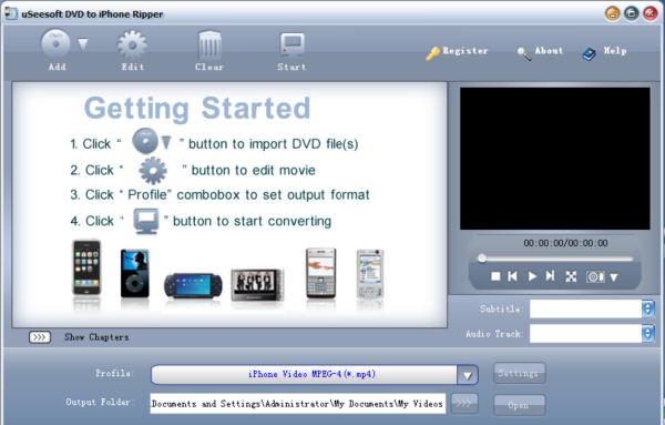 uSeesoft DVD to iPhone Ripper